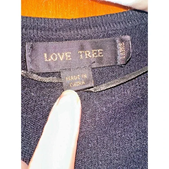 Love Tree Womens Long Sleeve Soft Knit Open Cardigan Duster Black‎ Pockets Large - Picture 3 of 6